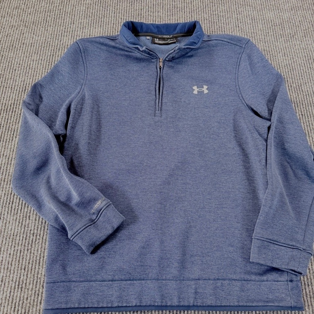 Under Armour Golf ColdGear Storm Quarter Zip Pullover Mens Large Blue Heather